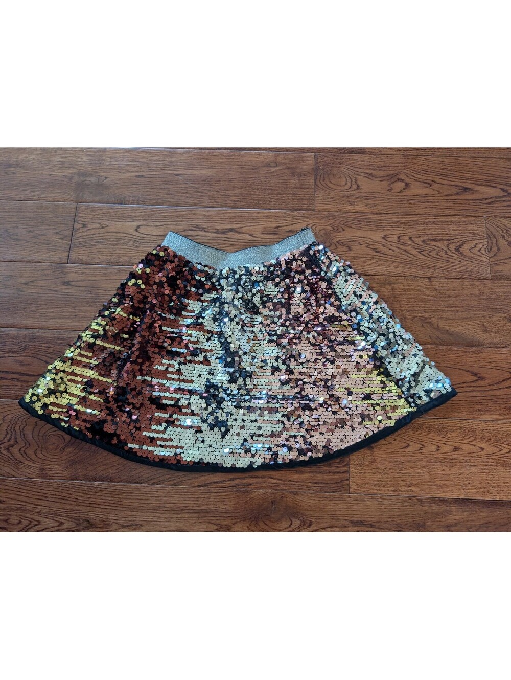 Belle Danna Girl's Lined Sequin Skirt Elastic Waist Size 7Y